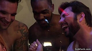 huge tits redhead in double penetration