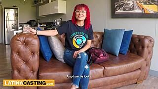 petite 18 year old amateur handles huge cock in casting