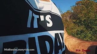 Mia Bandini's oral and anal skills with a panoramic view of public sex