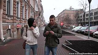 Shaved Teen 18+ Gets Hardcore Pussy Fuck On Floor