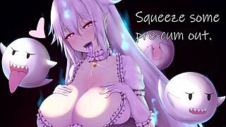 Booette gives jerk off instructions with cum eating in anime style