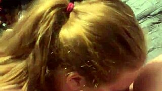 amateur bbw redhead gives blowjob and camera man joins in 😏