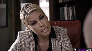 horny principal lures teen student into office threesome with teacher