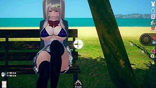 Blonde Big Tits JK AI Girl Erotic Play