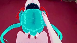 hatsune miku sucks and fucks in pov