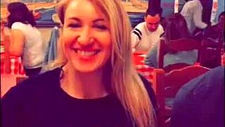 second day in paris, french milf flashes panties for big black cock