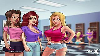 Summertime Saga Hot Bathroom Bang With Group Blowjob Episode 4 13