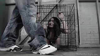 caged gabriella paltrova gives sloppy bbc blowjob, im so excited