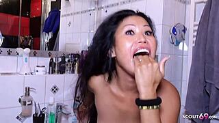 German and Asian group fuck Nicki Deutsch on a wild gangbang adventure