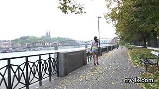 natural cutie sucks cock in pov, gets wet pussy plowed.