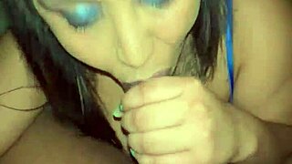 Horny gamer Latina milf swallows big black cum