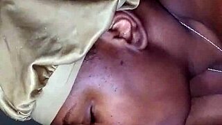 Ebony bonnet sucks monster cock at work