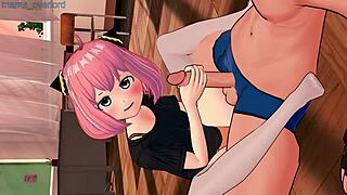 In 3D animation: Anya Forger gets a handjob and anal sex