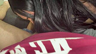 Lipstick smears during intense blowjob session