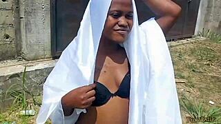 Ijeoma fucks strange man in bush outdoors