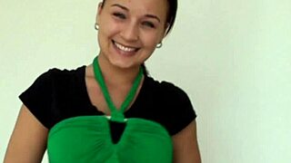 busty young birgit takes cock for blowjob