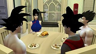 Suggestive dragon ball hentai anal action