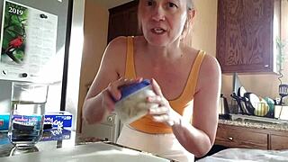 Refreshing Flavored Water For A Tight Redhead MILF