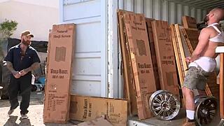 Trailertrashboys Max Adonis cums with Jordan Starr pounding