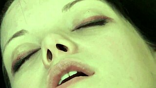 Brunette slut's first porn with wet pussy masturbation