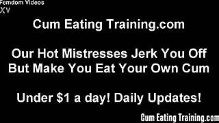 Eat your cum for hot roommates! Humiliation in dorm.