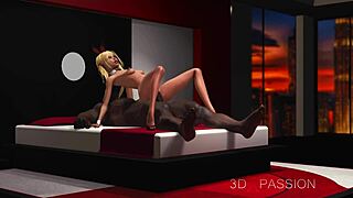 3D绿帽：饥渴金发女硬上大黑屌？