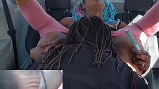 daddy sucks cum out of my black wet pussy in car?