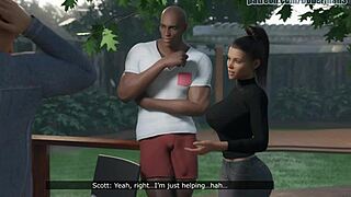 Interview wird wild mit großem schwarzen Schwanz in heißer Cartoon-Szene