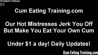 Eat your cum for hot roommates! Humiliation in dorm.