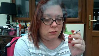 BBW Tina Snua’s smoky early morning smoking and coughing scene