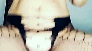 Mireladelicia strips and uses dildo