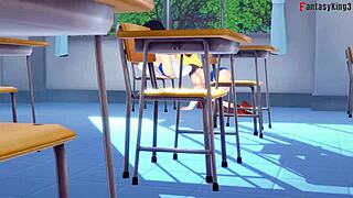 Android 18 and Videl have lesbian sex