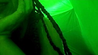 sexy stepmom waits in bed, touches tits and ass sensually for stepson