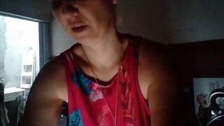 Stella in the morning in the room and kitchen cooking