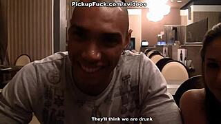 Titted brunette met and fucked her in public, feeling the outdoor passion