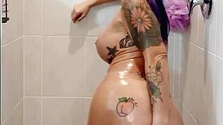 Ally White's Intense Anal Solo Shower Pleasure