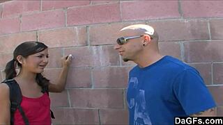 Dagfs: Cute Pigtail Brunette Fucks Bent Over on Sofa.