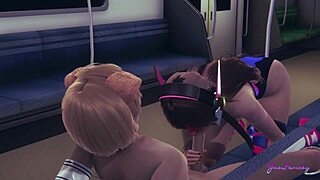 Overwatch Yaoi Femboy D.Va Receives Handjob And Blowjob In Uncensored Anime