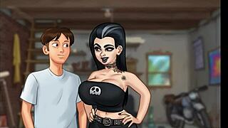 Goth biker girl likes public sex in her motorcycle