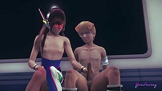 Overwatch Yaoi Femboy D.Va Receives Handjob And Blowjob In Uncensored Anime