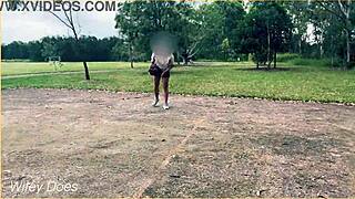 Milf Flashes Big Tits in Public Basketball Dare