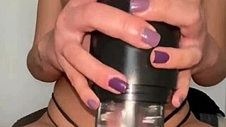 Latina friend masturbates with toy