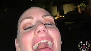 Big Boobed Cougar Aria Khaide Gives Rome Major A Public Blowjob