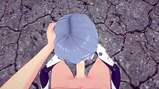 Rei Ayanami POV Blowjob in Evangelion Short Clip
