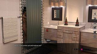Alex Watches Landlady In Shower And Jerks!