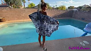 Thefoxxxlife's Intense Poolside Passion with Monster Cock and Squirting