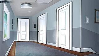 Bent over in doggystyle with shaved pussy and small tits