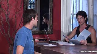 Latin boys Javier and Ezequiel get wild in college fuck