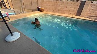 Thefoxxxlife's Intense Poolside Passion with Monster Cock and Squirting