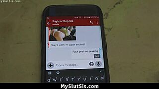 Peyton Robbie, the wonderful stepsister, says, 'Want to practice on me, stepbro?' She offers blowjob, doggystyle, and cowgirl riding